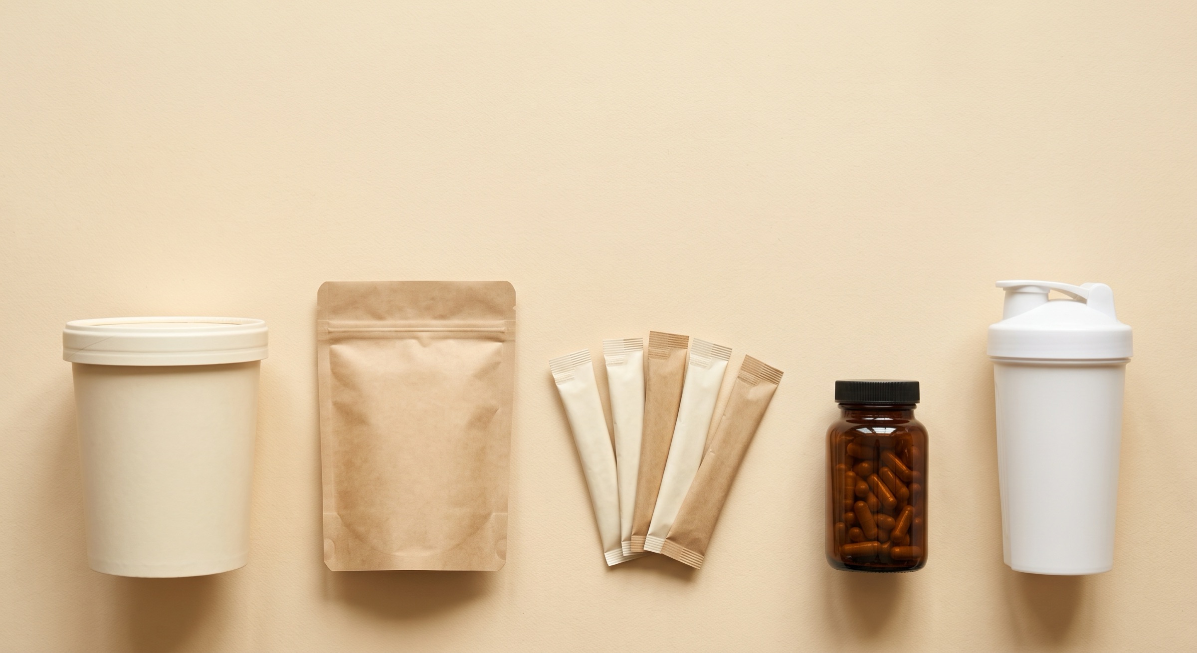Neutrale Verpackungsformate: Dose, Beutel, Stick-Sachets, Kapselglas und Shaker